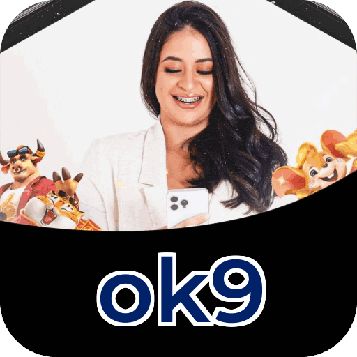 Plataforma ok9 mostrando interface moderna, jogos certificados e recursos de segurança licenciados